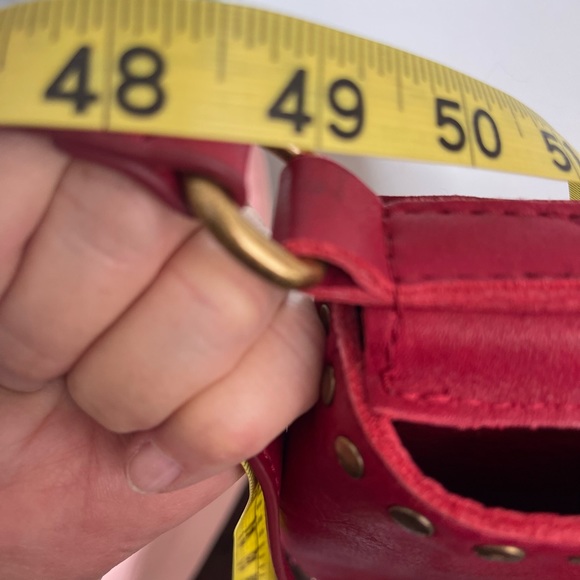 AMERICAN LEATHER COMPANY Red Crossbody Shoulder bag with brass accents - Picture 15 of 16